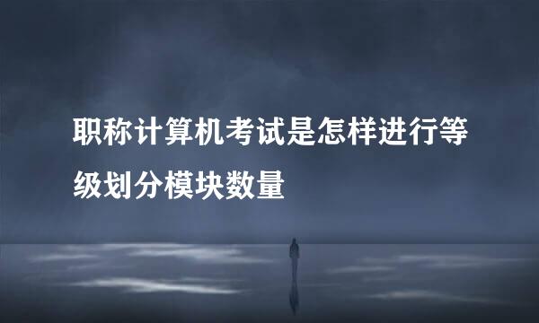 职称计算机考试是怎样进行等级划分模块数量