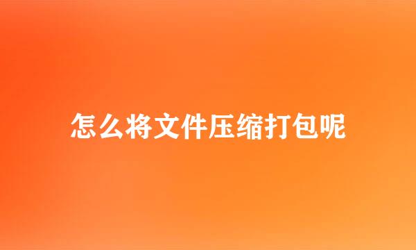 怎么将文件压缩打包呢