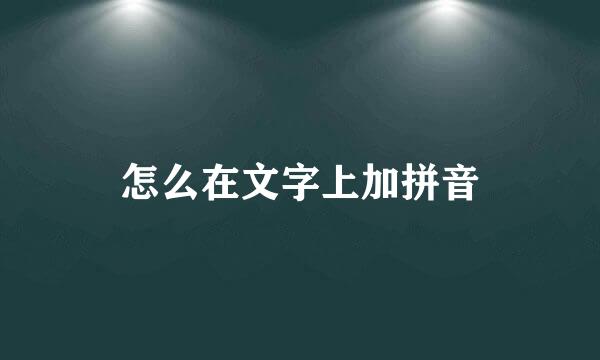 怎么在文字上加拼音