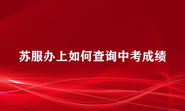 苏服办上如何查询中考成绩