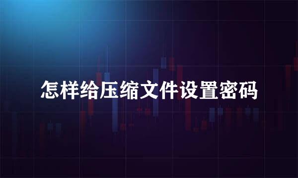 怎样给压缩文件设置密码