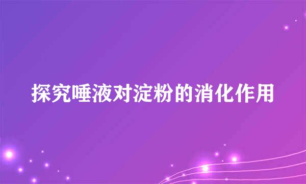 探究唾液对淀粉的消化作用
