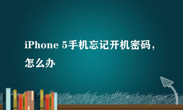 iPhone 5手机忘记开机密码，怎么办