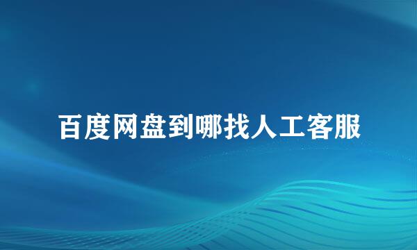 百度网盘到哪找人工客服