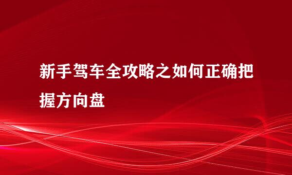 新手驾车全攻略之如何正确把握方向盘