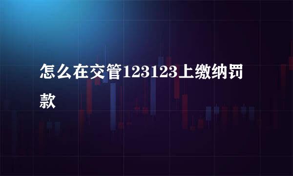 怎么在交管123123上缴纳罚款