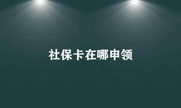 社保卡在哪申领