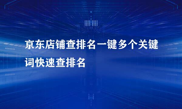 京东店铺查排名一键多个关键词快速查排名