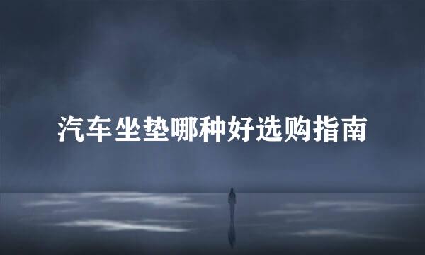 汽车坐垫哪种好选购指南