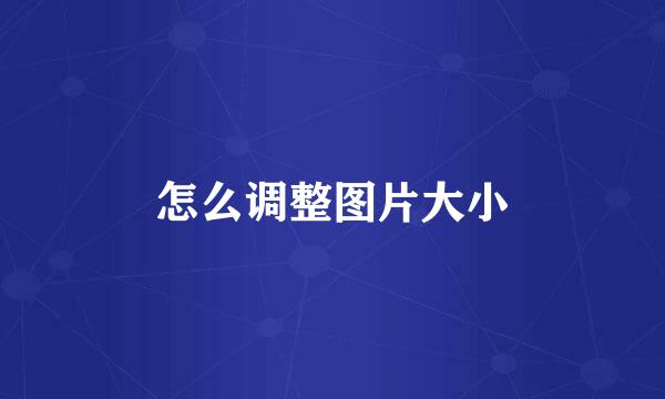 怎么调整图片大小