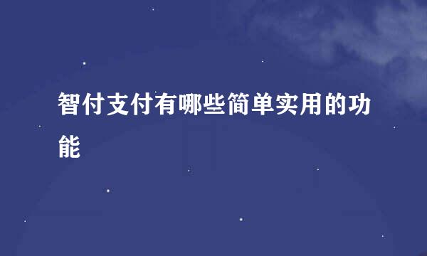 智付支付有哪些简单实用的功能