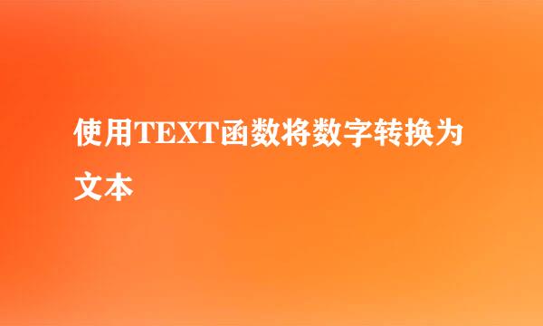 使用TEXT函数将数字转换为文本
