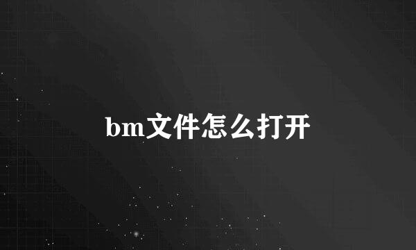 bm文件怎么打开