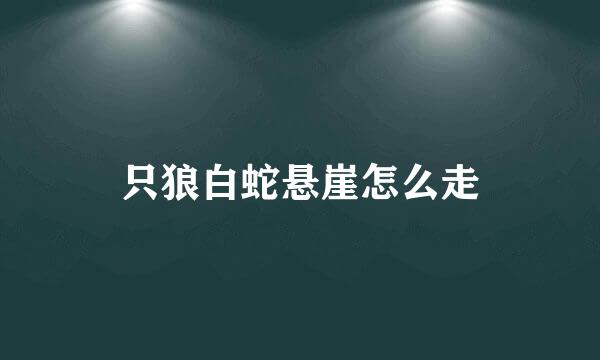 只狼白蛇悬崖怎么走