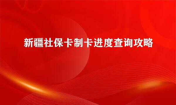 新疆社保卡制卡进度查询攻略