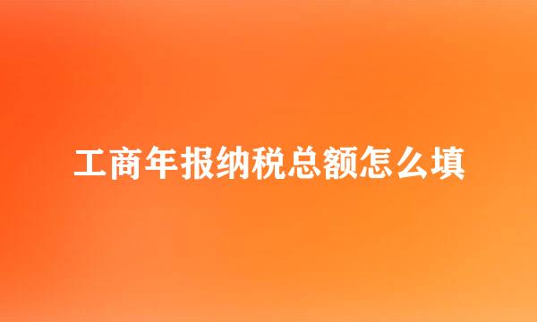工商年报纳税总额怎么填