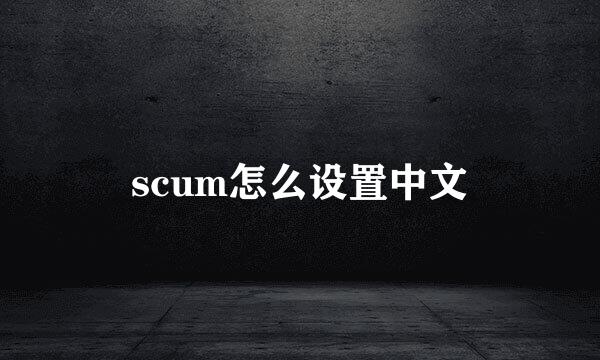 scum怎么设置中文