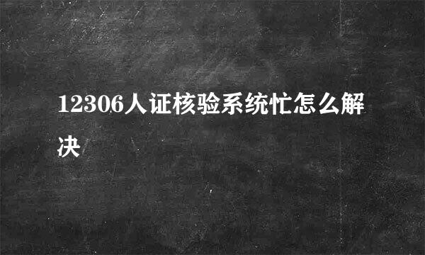 12306人证核验系统忙怎么解决