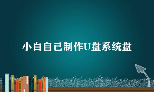 小白自己制作U盘系统盘