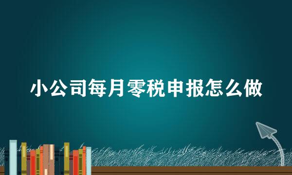 小公司每月零税申报怎么做