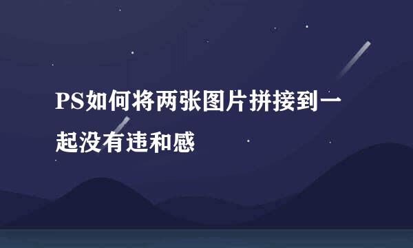 PS如何将两张图片拼接到一起没有违和感