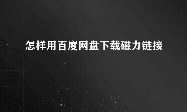 怎样用百度网盘下载磁力链接