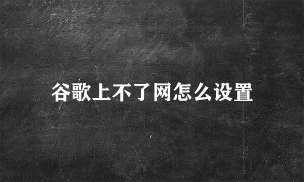 谷歌上不了网怎么设置