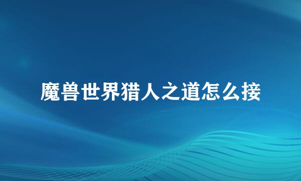 魔兽世界猎人之道怎么接