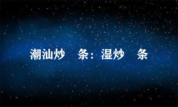 潮汕炒粿条：湿炒粿条