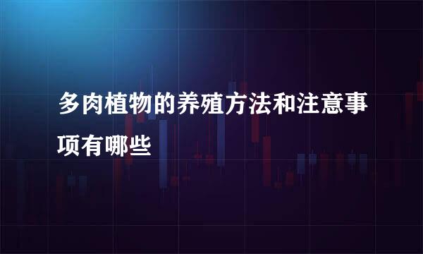 多肉植物的养殖方法和注意事项有哪些