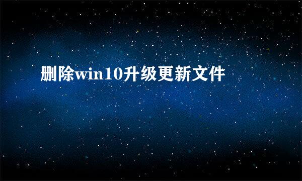 删除win10升级更新文件