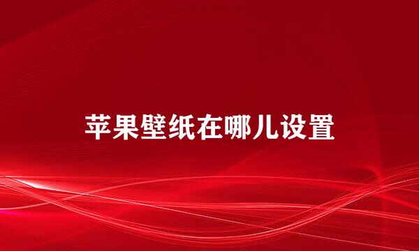 苹果壁纸在哪儿设置