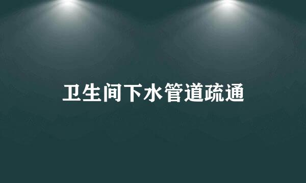 卫生间下水管道疏通