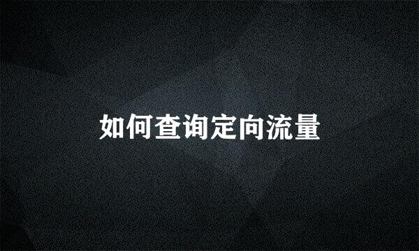 如何查询定向流量