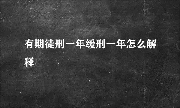 有期徒刑一年缓刑一年怎么解释