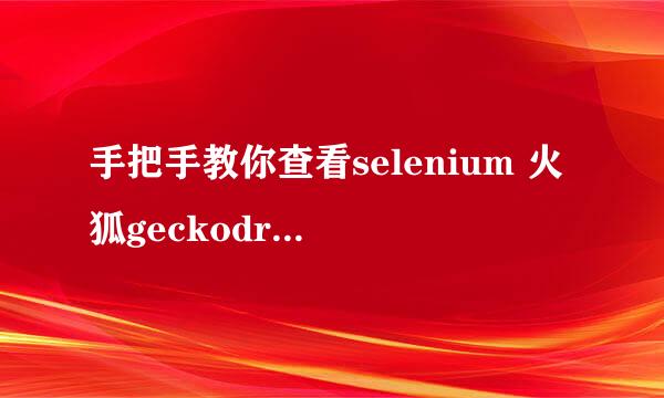 手把手教你查看selenium 火狐geckodriver版本号