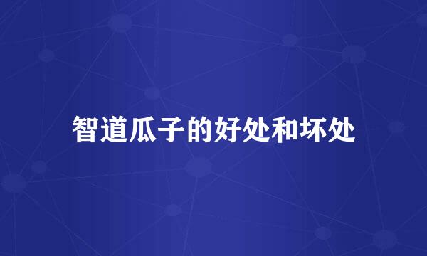 智道瓜子的好处和坏处