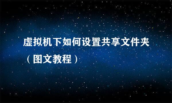 虚拟机下如何设置共享文件夹（图文教程）