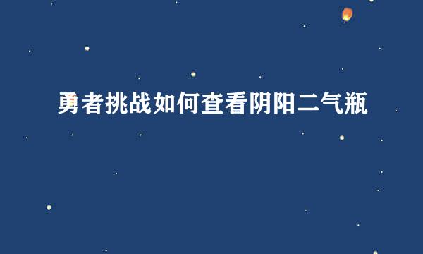 勇者挑战如何查看阴阳二气瓶