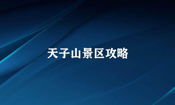 天子山景区攻略