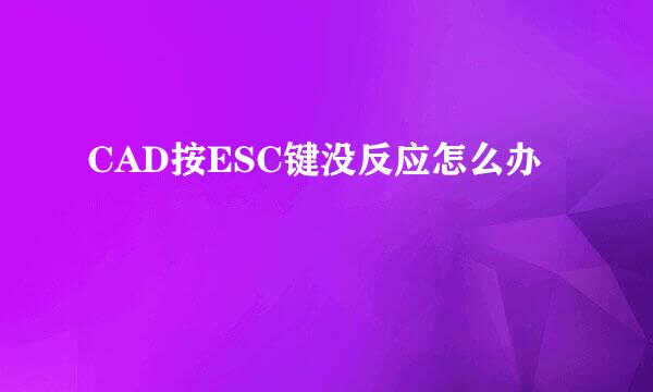 CAD按ESC键没反应怎么办