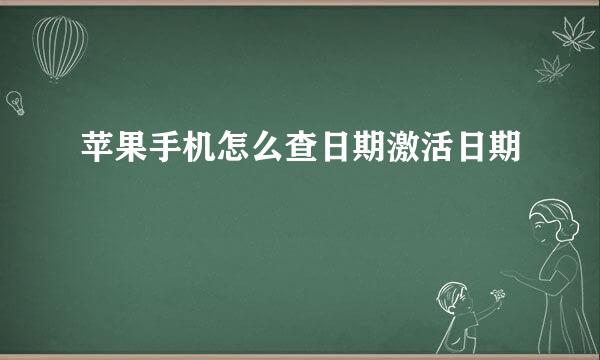 苹果手机怎么查日期激活日期