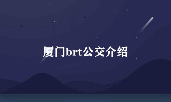 厦门brt公交介绍