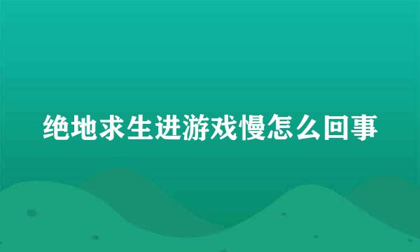 绝地求生进游戏慢怎么回事