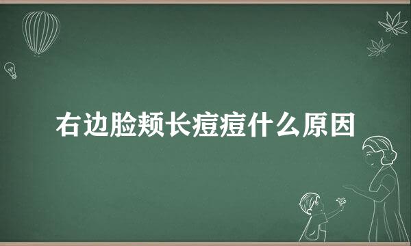 右边脸颊长痘痘什么原因