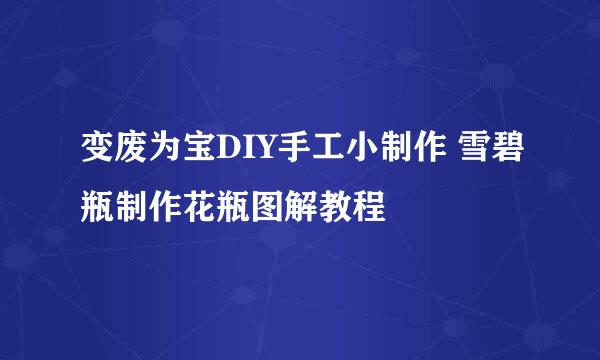 变废为宝DIY手工小制作 雪碧瓶制作花瓶图解教程