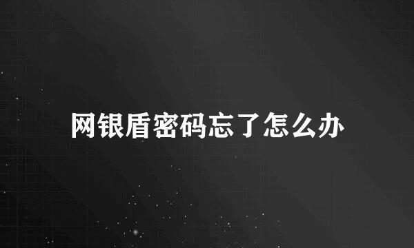 网银盾密码忘了怎么办