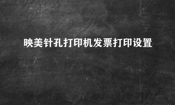 映美针孔打印机发票打印设置