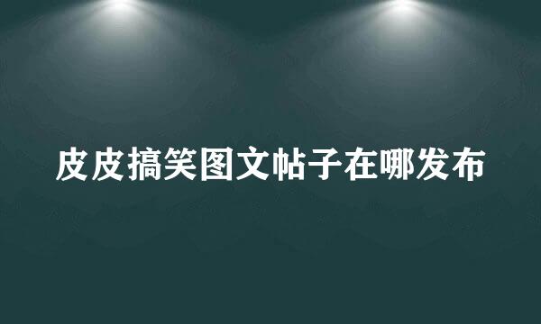 皮皮搞笑图文帖子在哪发布