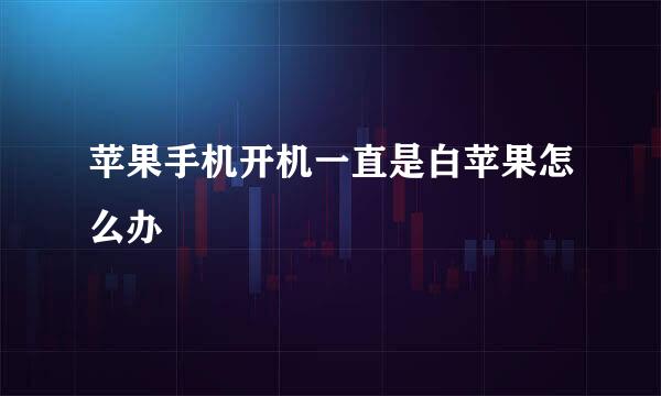 苹果手机开机一直是白苹果怎么办